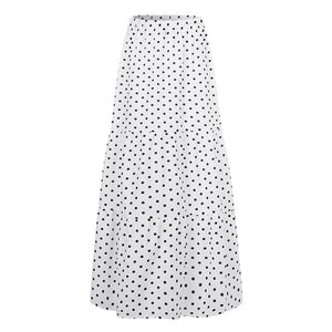 Women Vintage High Waist Polka Dot Skirts Summer Bohemian Long Skirts Casual Beach Party Vestido Faldas Saia Femme Jupe 7