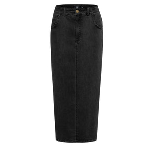 High Waist Long Denim Skirt Women Casual Jeans Pencil Bodycon Maxi Skirts Jupe Longue Femme Spodnica