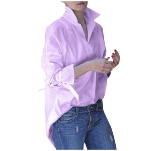 Spring Long Sleeve tops Women Casual shirt top Lapel Shirt 2020
